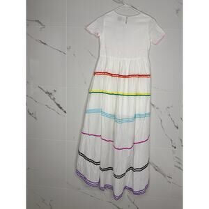 NWT Lola and the Boys Hi Low Dress Girls 14 Ric Rack White Summer Beach